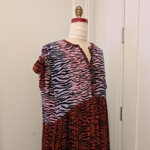 Kenzo x H&M Silk Zebra and Tiger Print Dress